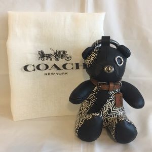 Coach Leather Bear Keychain NWT